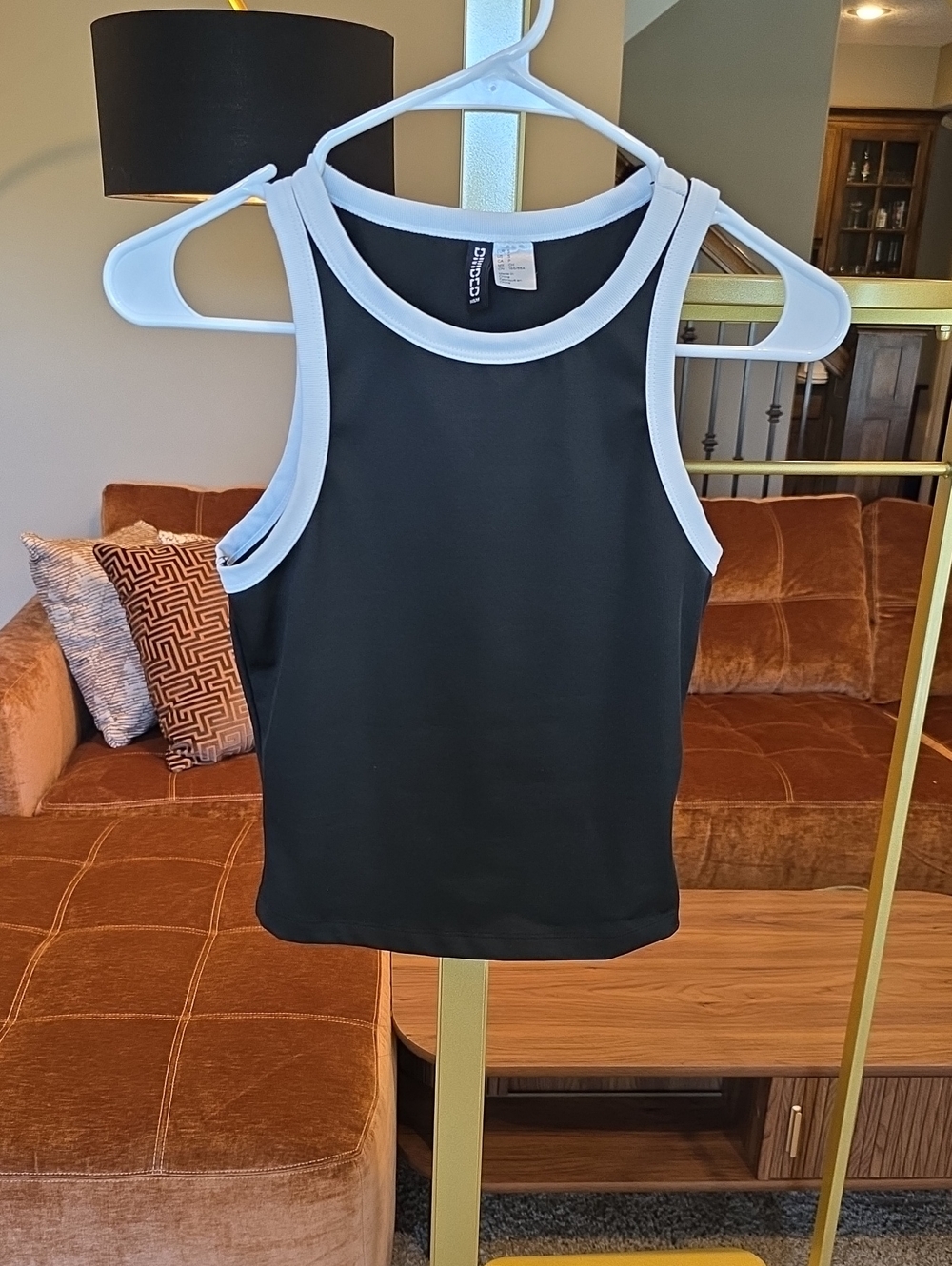 H&M Black Tank Top with White Trim